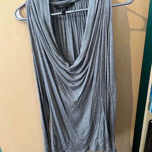 BCBG Grey Shoulder-less top with long sleeves S Small - Picture 4 of 6